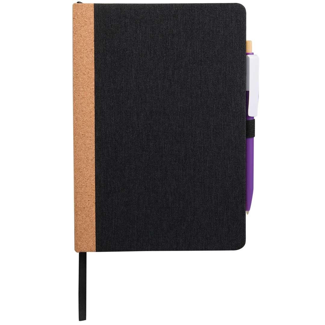 5.5 X 8.5 recycled pet and cork bound journal Black miniatura 5