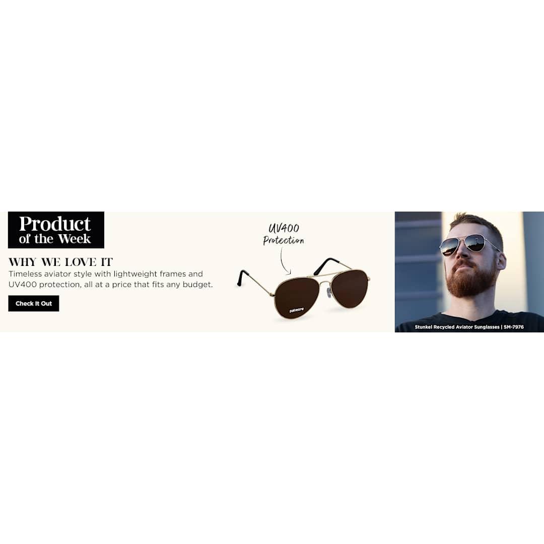 Stunkel recycled aviator sunglasses Black front