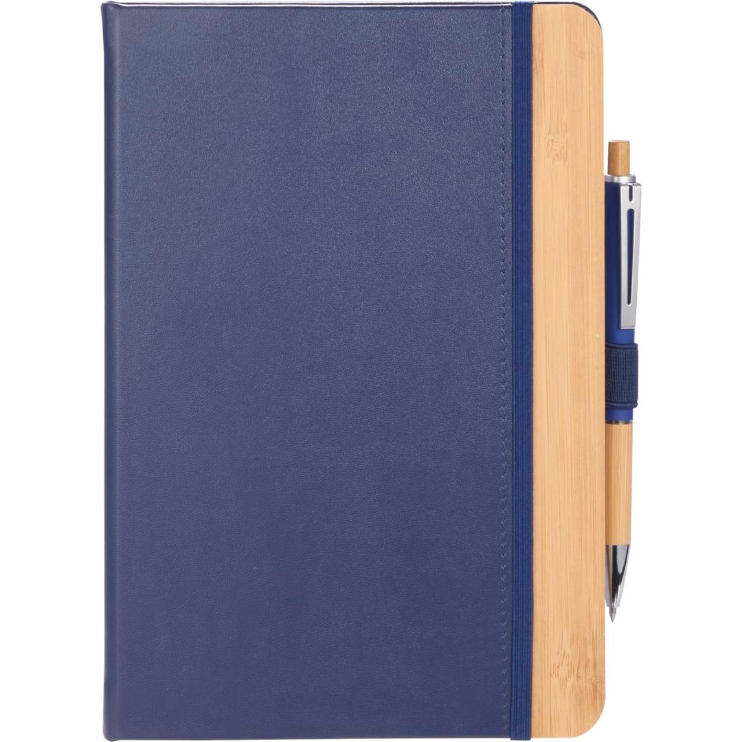 5.5 X 8.5 fsc® recycled bamboo fiber pu journal Black miniatura 5