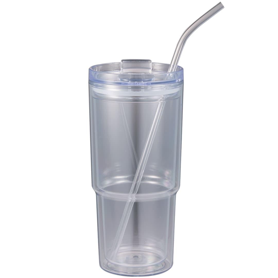 Mia recycled acrylic tumbler 24oz Clear front