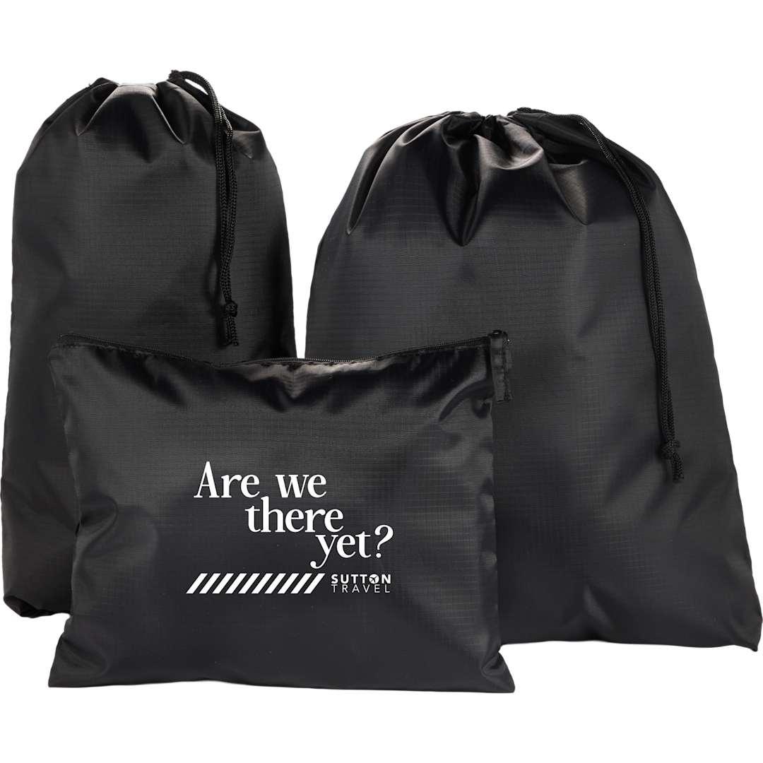 Recycled travel bag set Black miniatura 11