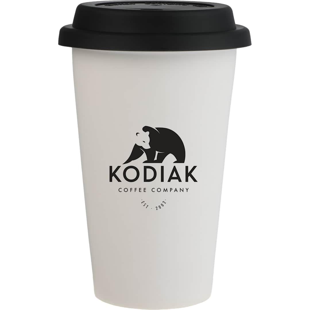 Im not a paper cup 10oz ceramic tumbler w/ lid Black miniatura 16