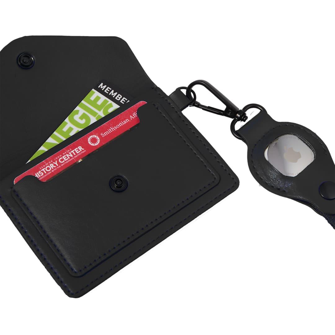 Recycled wrist lanyard with card holder Black miniatura 5