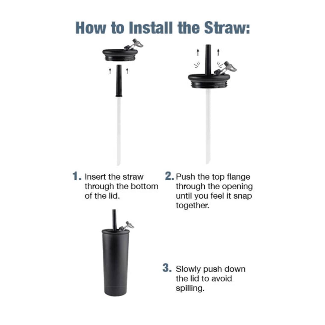 Kyser recycled vacuum tumbler w/ straw 20oz Black front
