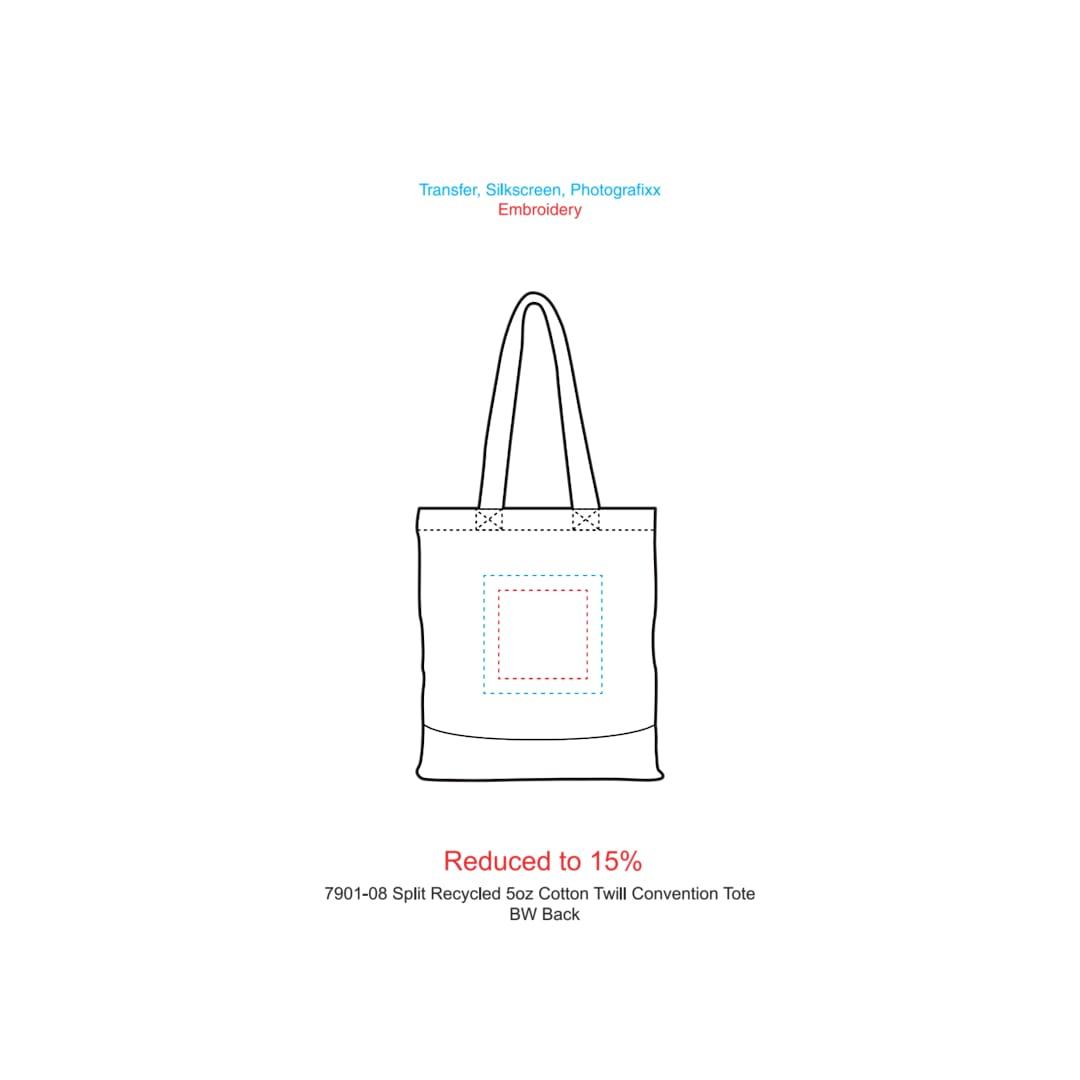 Split recycled 5oz cotton twill convention tote Grey miniatura 10