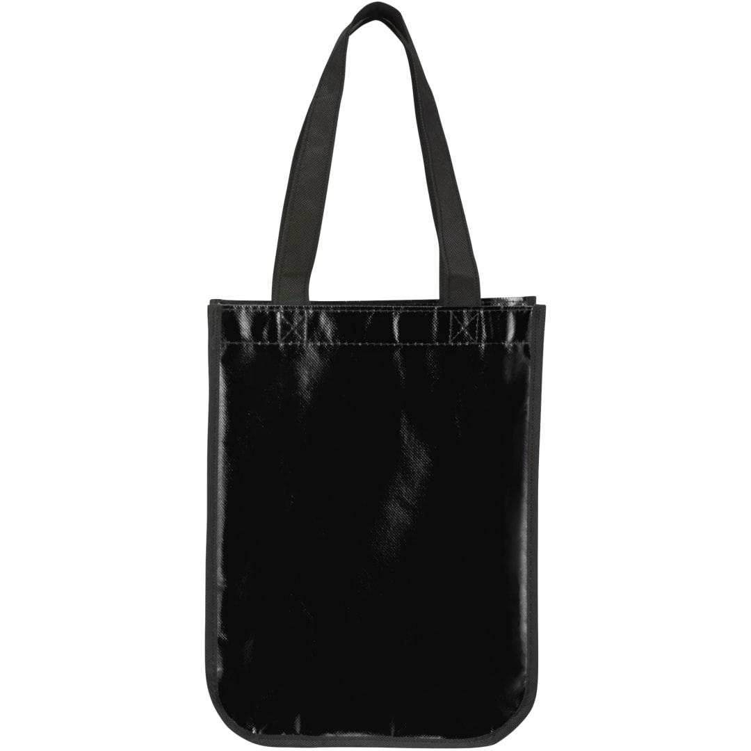 Gloss laminated non-woven gift tote Black miniatura 2