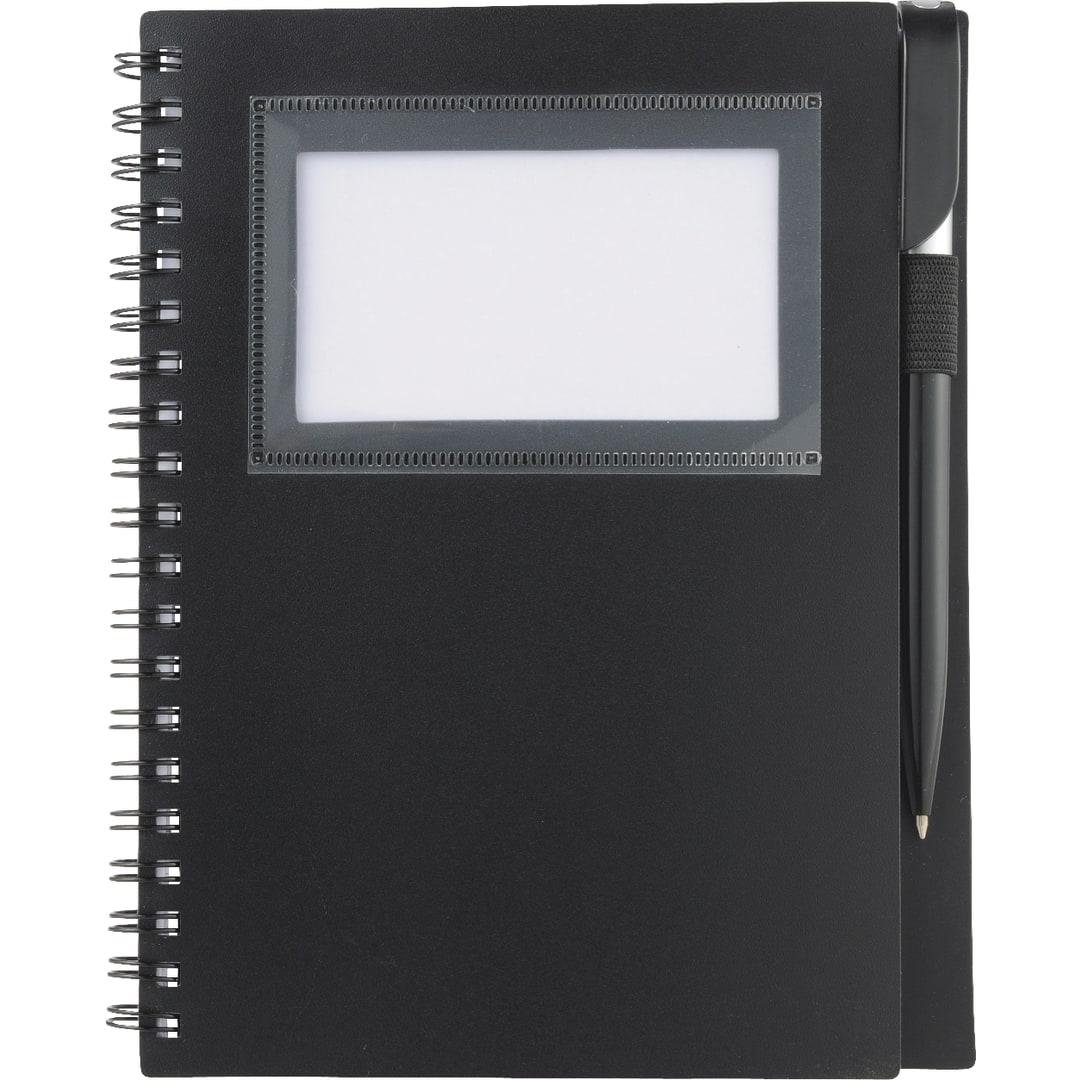 Fsc® mix 5.5 x 7 star spiral notebook with pen White front