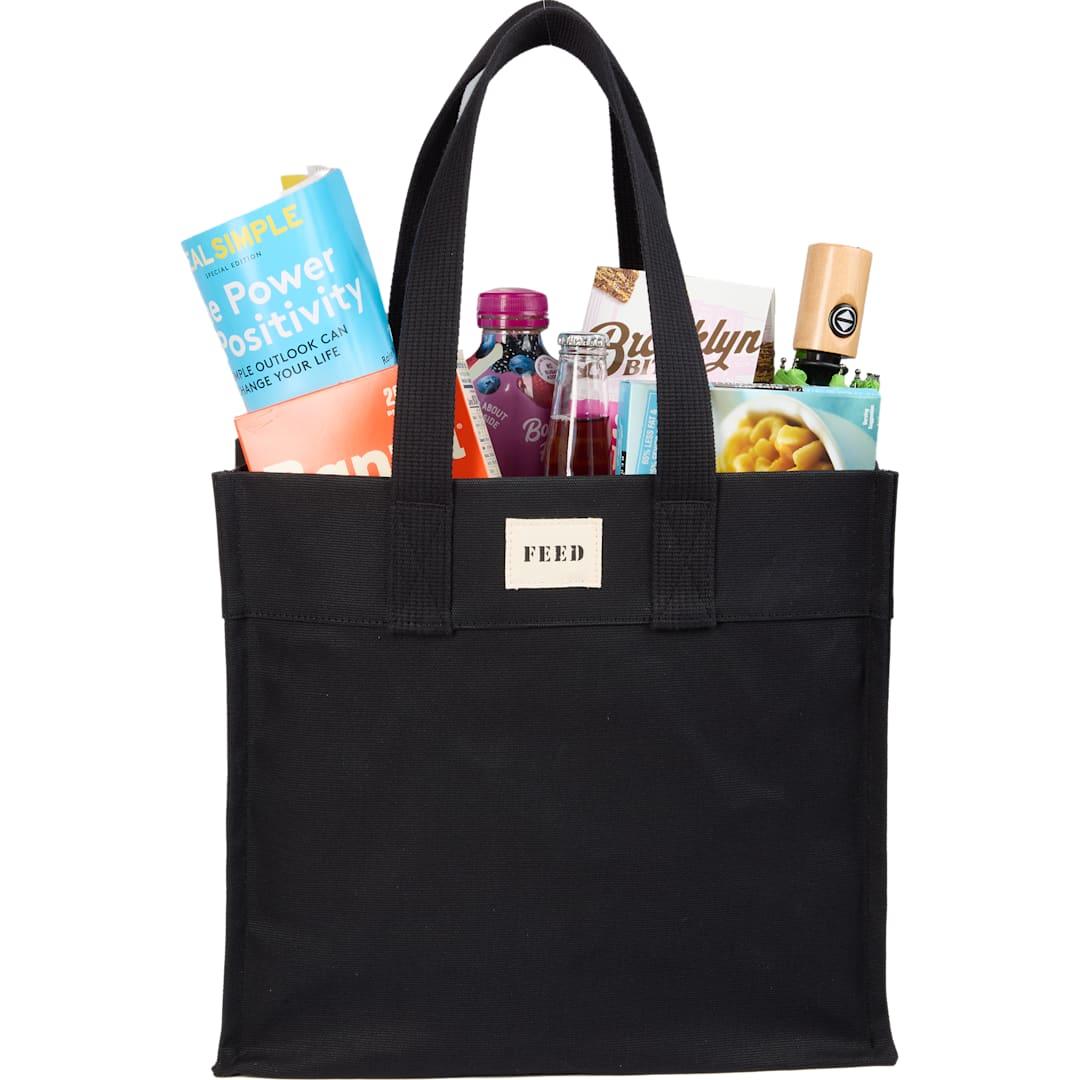 Feed organic cotton market tote Black miniatura 5