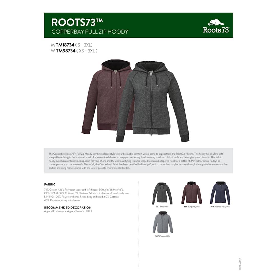 Womens copperbay roots73 fz hoody Dark Gray miniatura 31
