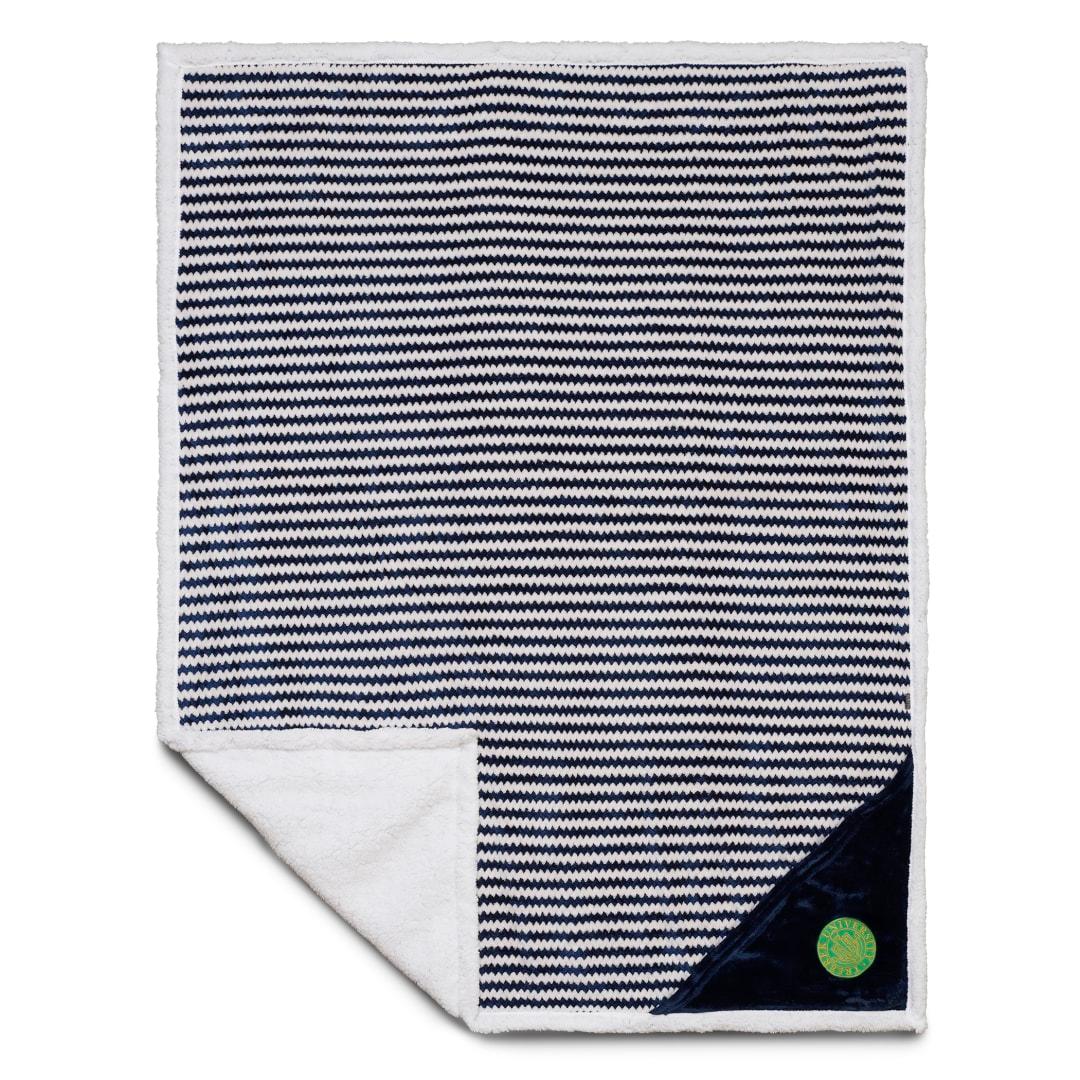 Field & co.® chevron striped sherpa blanket Navy Blue miniatura 19