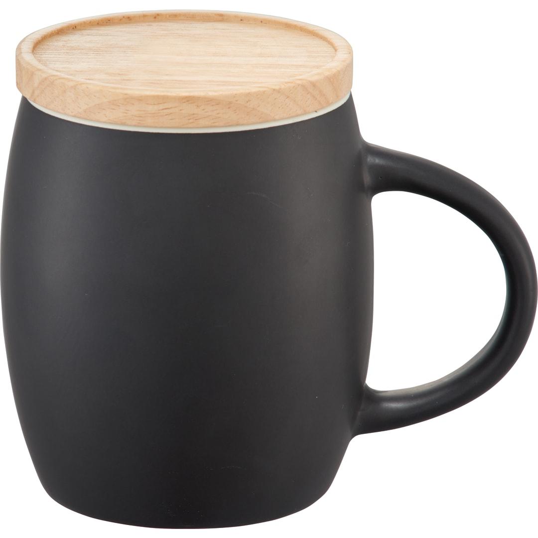 Hearth ceramic mug fsc®100% wood lid/coaster 15oz Black miniatura 7