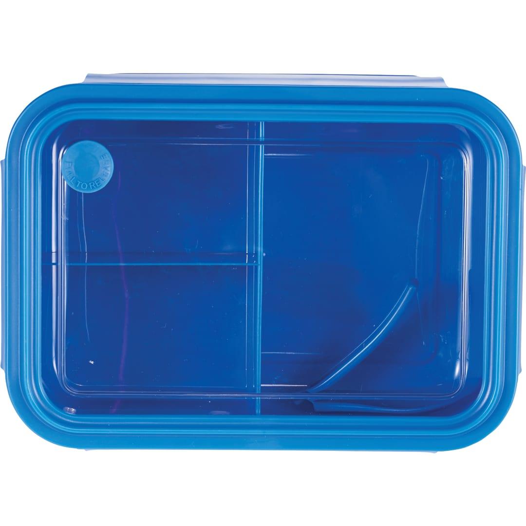 Three compartment food storage bento box Blue miniatura 9