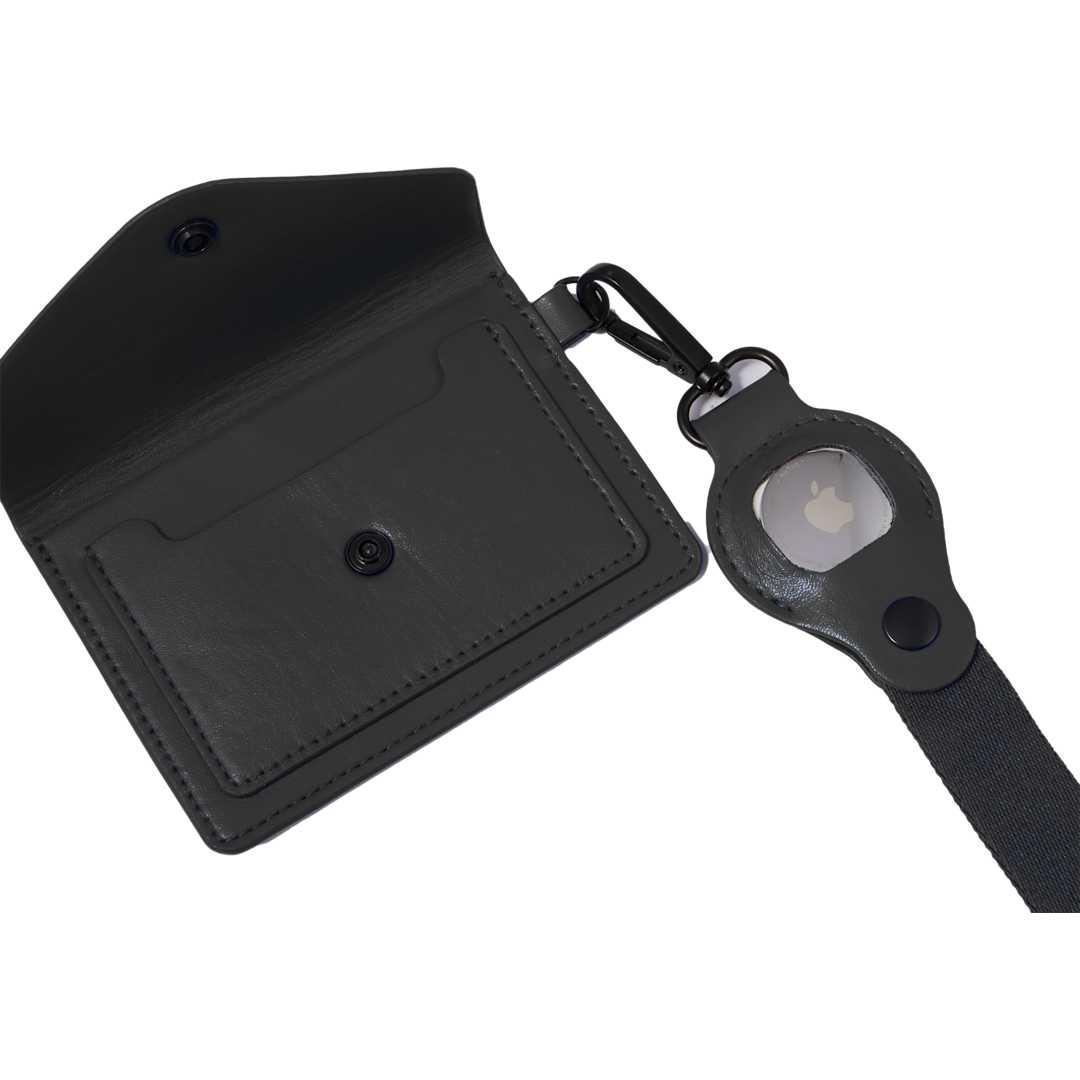 Recycled wrist lanyard with card holder Black miniatura 4