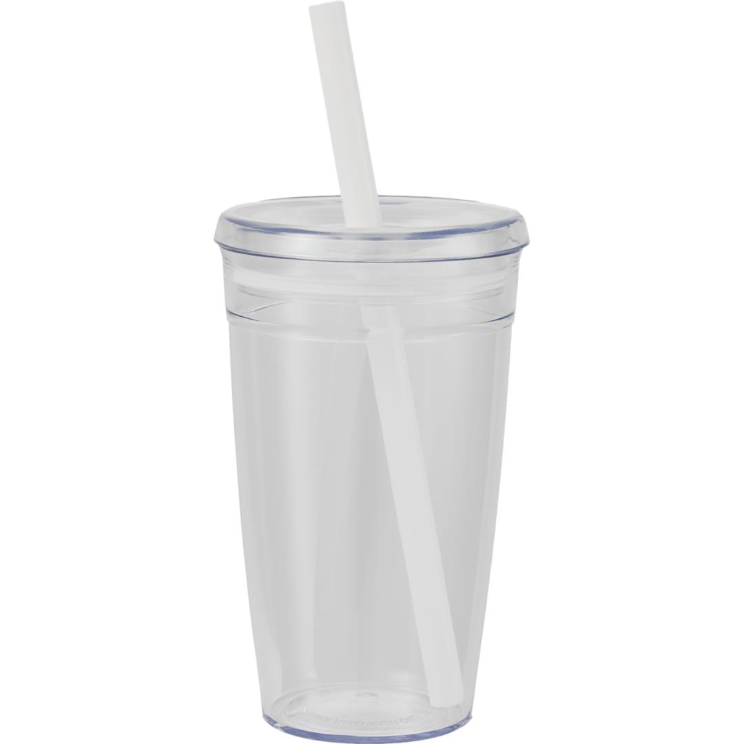 Anna recycled acrylic tumbler w/ straw 15oz Black miniatura 19