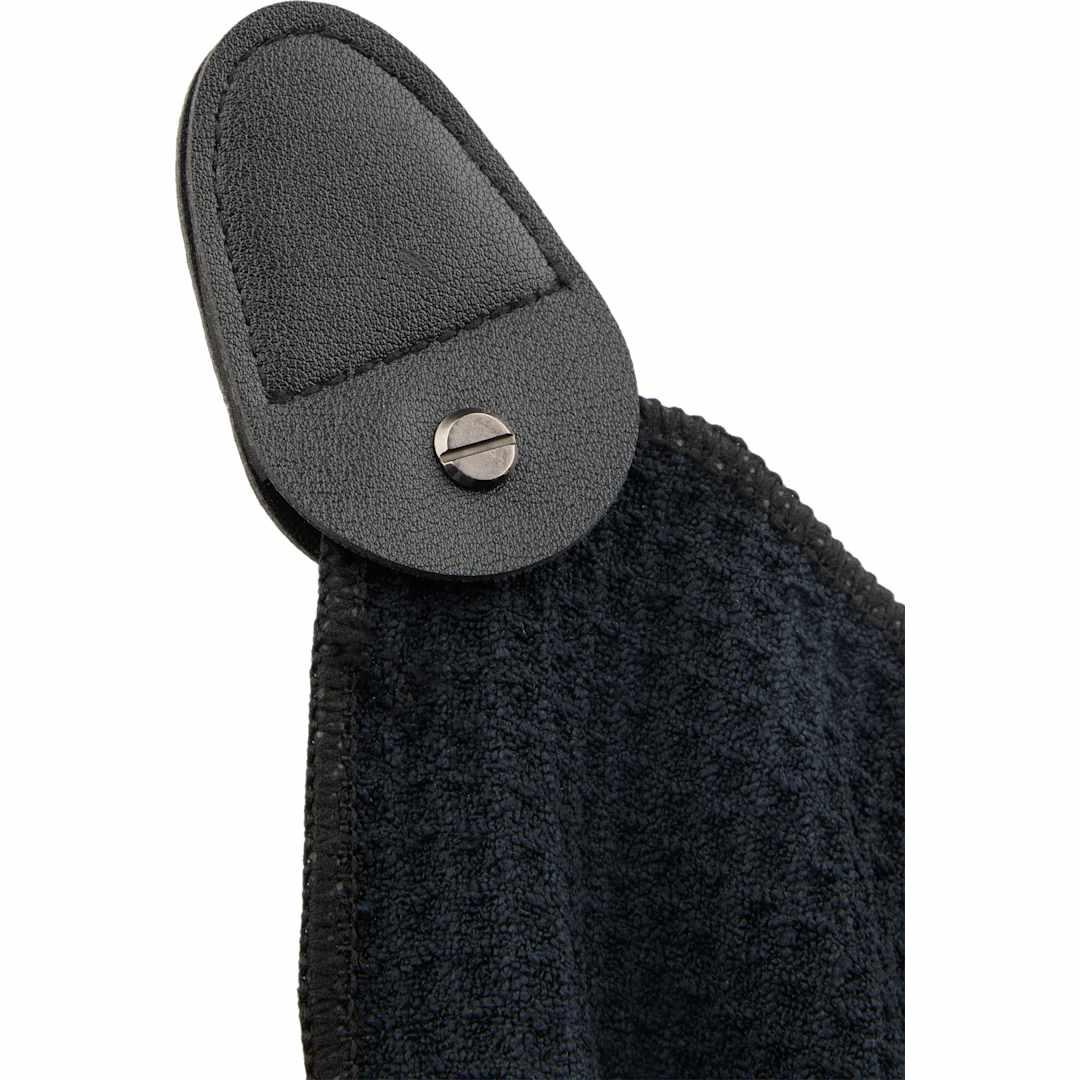 300G magnetic waffle golf towel Black front