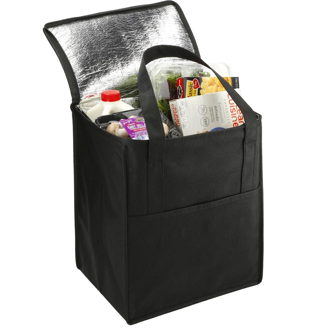 Hercules flat top insulated grocery tote Black miniatura 4