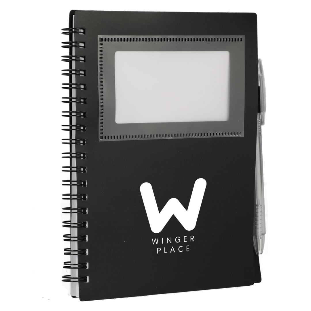 Fsc® recycled 5 x 7 star spiral notebook with pe Black miniatura 13