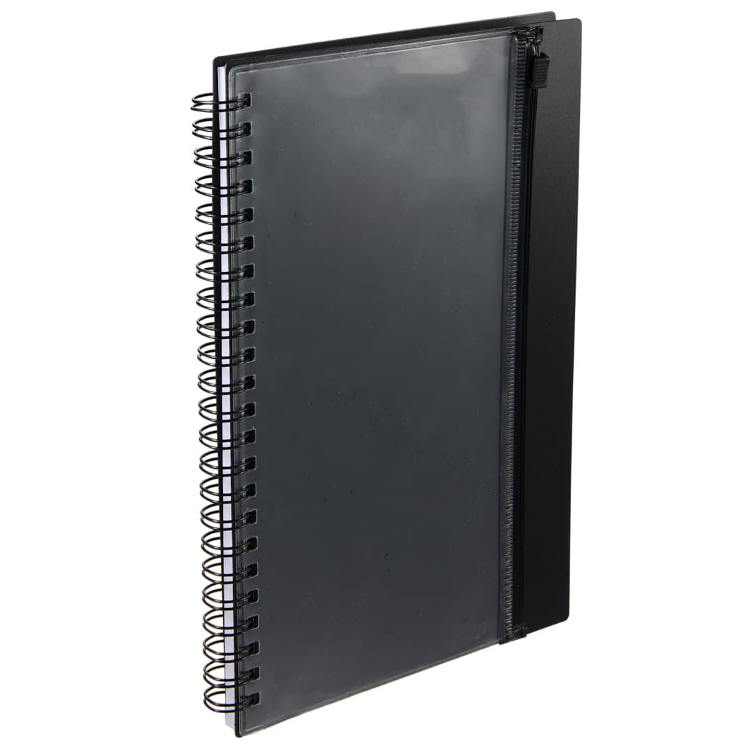 5.5 X 8.5 spiral notebook with clear pocket Black miniatura 2