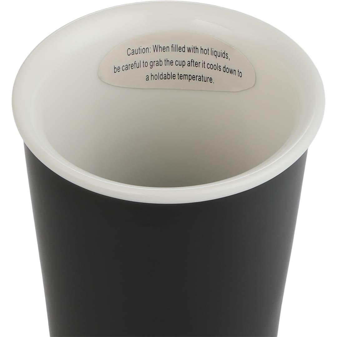 Im not a paper cup 10oz ceramic tumbler w/ lid Black miniatura 4