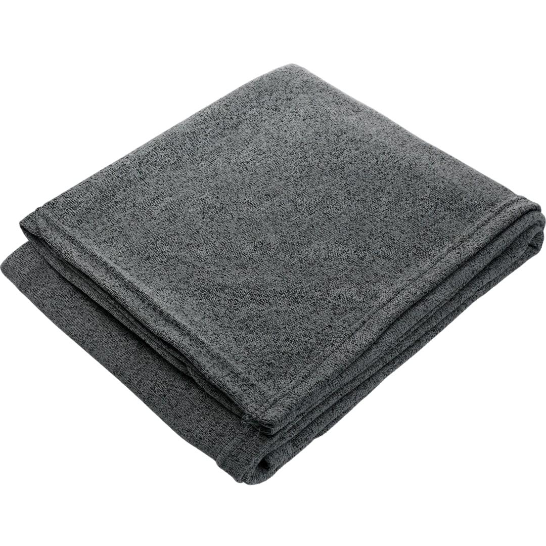 Heathered fleece blanket Blue front