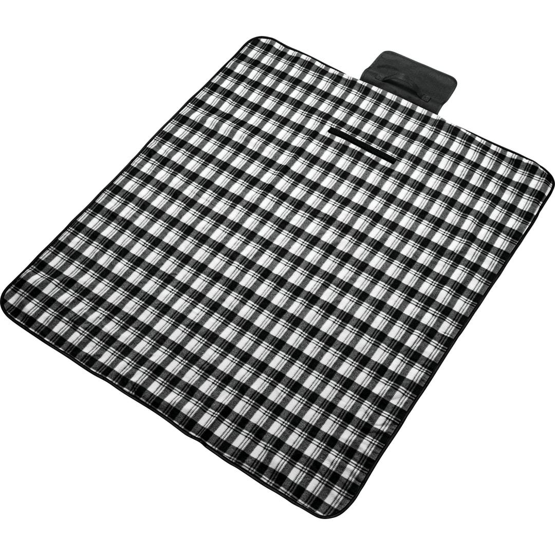 Fold up picnic blanket Black front