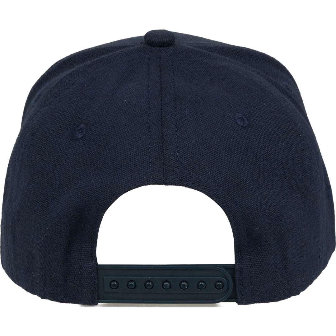 Recycled cotton canvas 5 panel ballcap - unisex Navy Blue miniatura 4