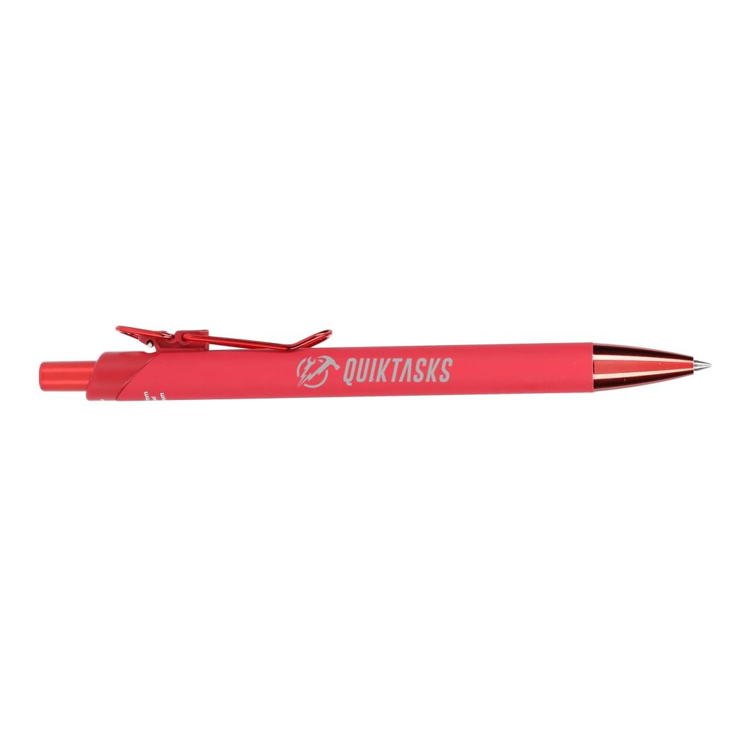 Metallic recycled aluminum soft touch gel pen Black miniatura 18
