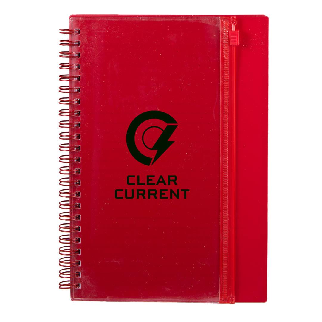 5.5 X 8.5 spiral notebook with clear pocket Black miniatura 25