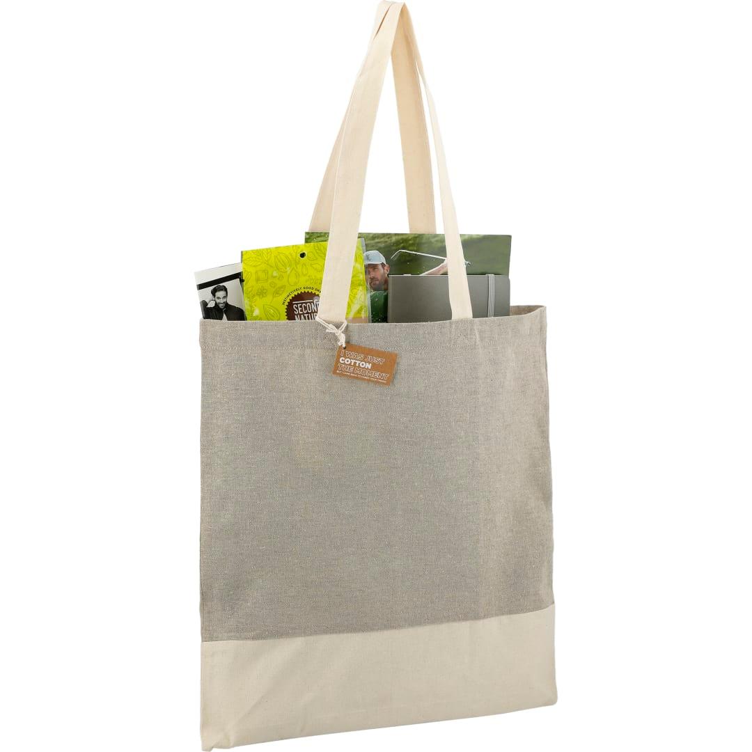 Split recycled 5oz cotton twill convention tote Grey miniatura 19