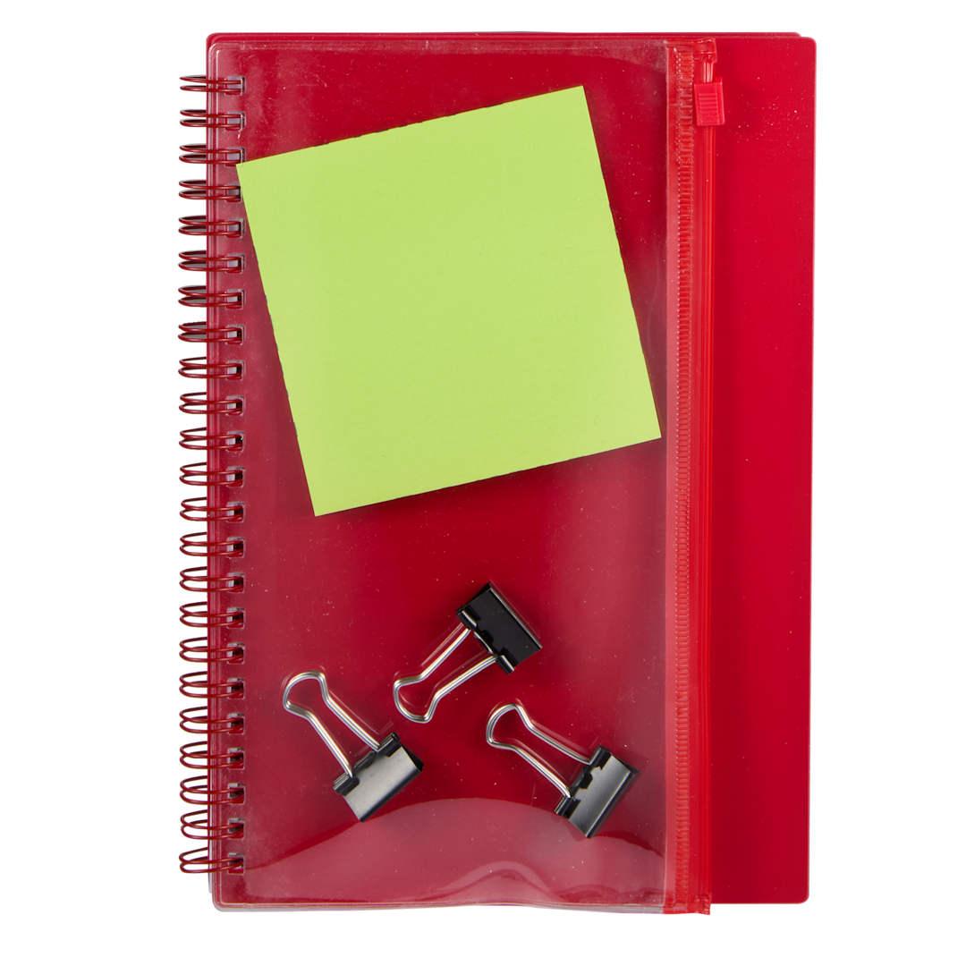 5.5 X 8.5 spiral notebook with clear pocket Black miniatura 22