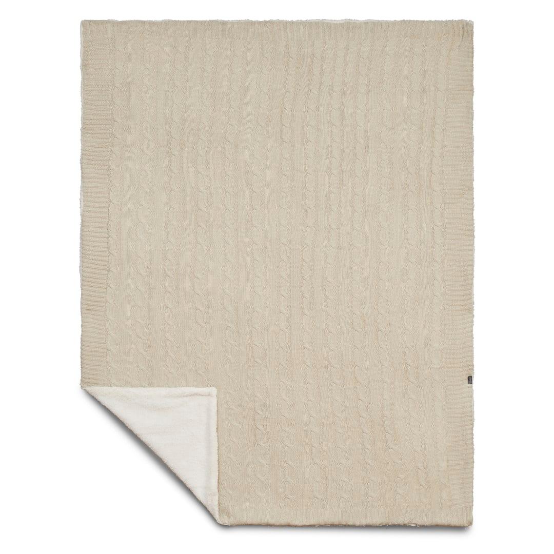 Field & co.® cable knit sherpa blanket Grey miniatura 5