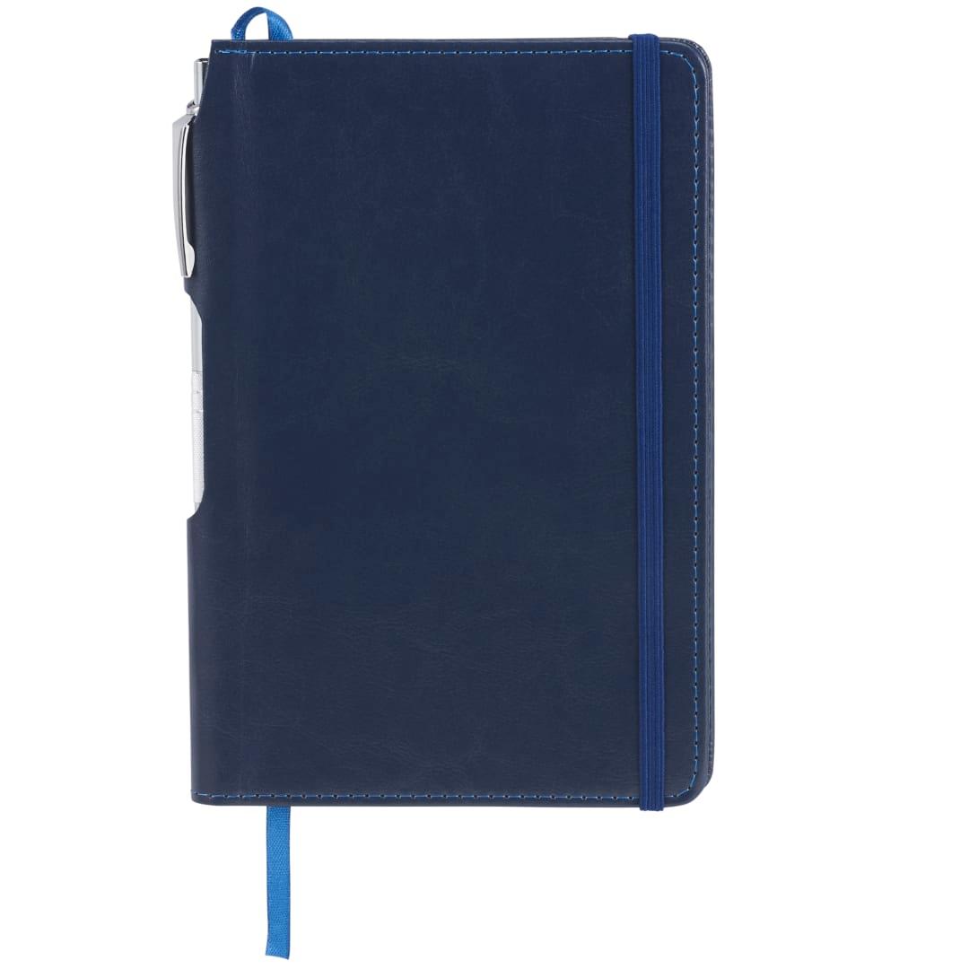 Fsc® mix 6 x 8.5 viola bound notebook with pen Navy Blue miniatura 7