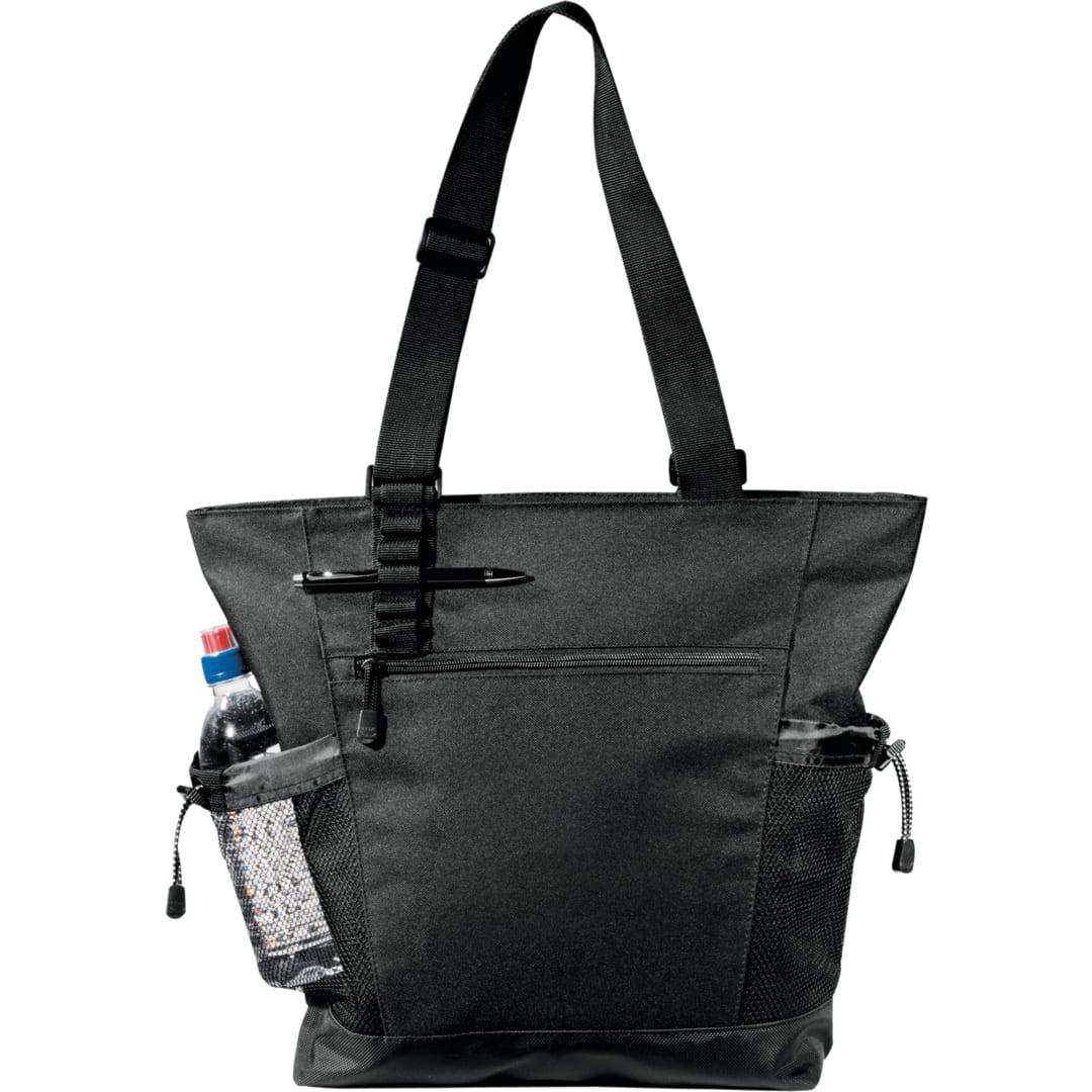 Urban passage zippered travel business tote Black front