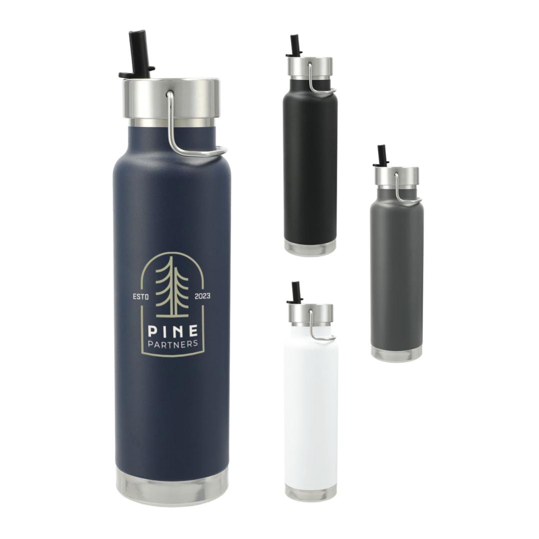 Thor copper vacuum insulated bottle 25oz straw lid Black miniatura 25