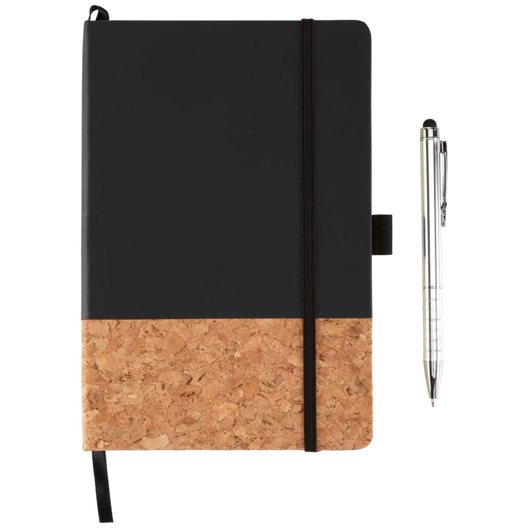 Fsc® mix 5.5 x 8.5 lucca cork hard bound journal Black miniatura 4