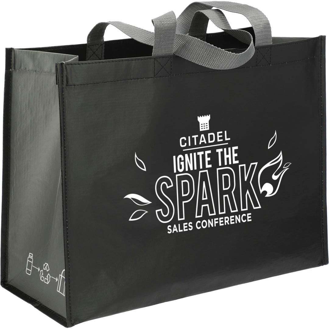 Rpet laminated matte shopper tote Black miniatura 5