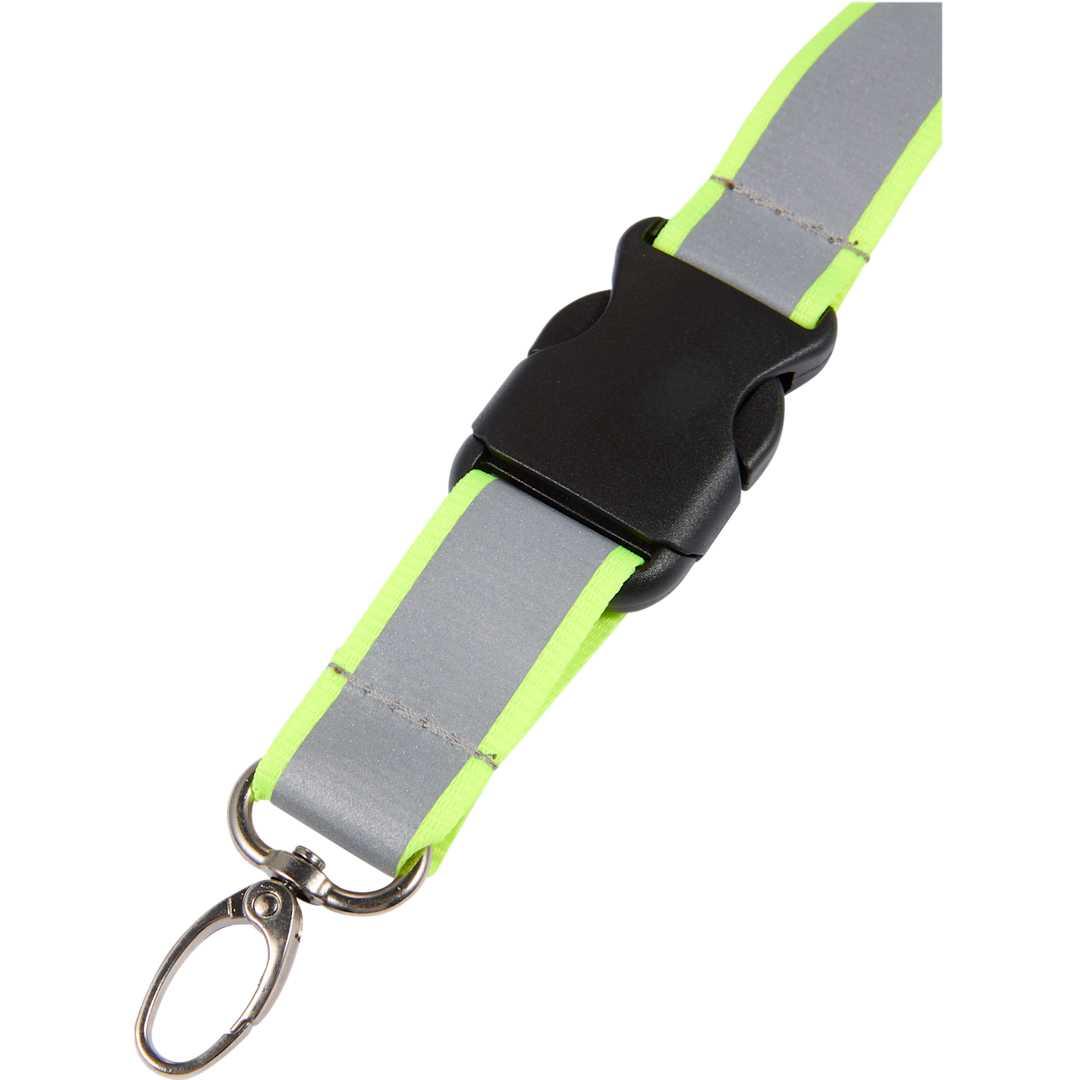 Recycled polyester reflective lanyard Black miniatura 13