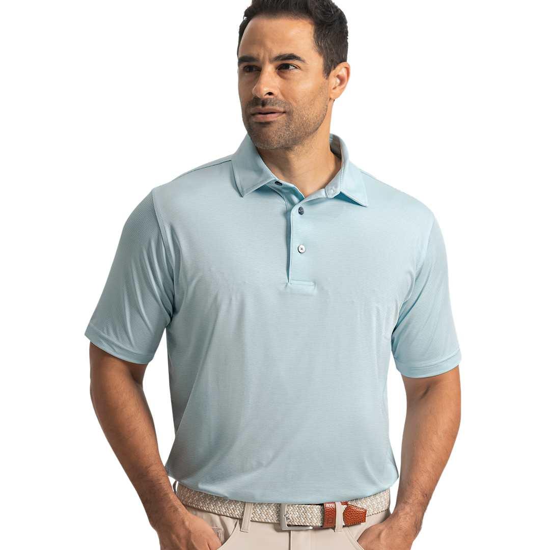 Footjoy mens microfeeder stripe polo Royal miniatura 11