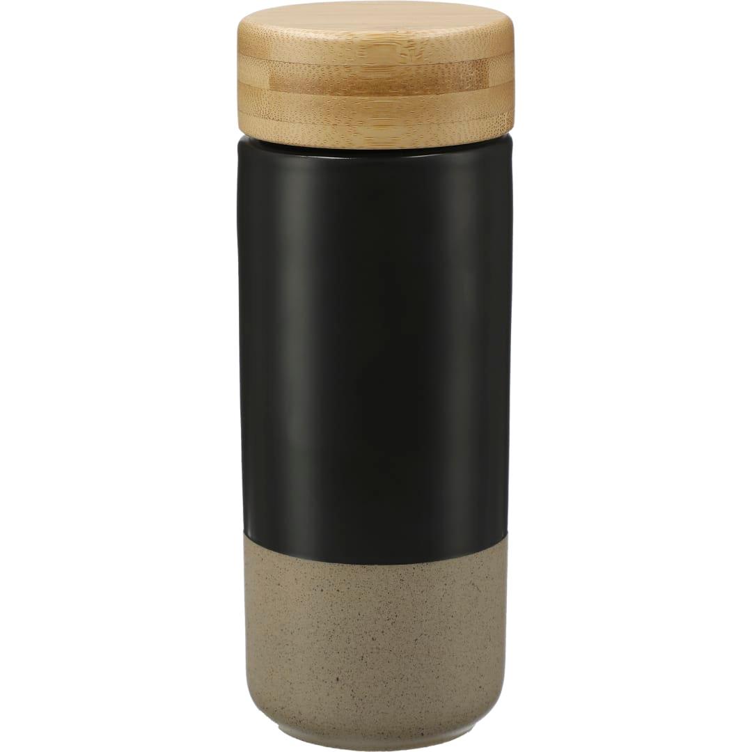 Arlo ceramic tumbler with bamboo lid 11oz Black miniatura 5