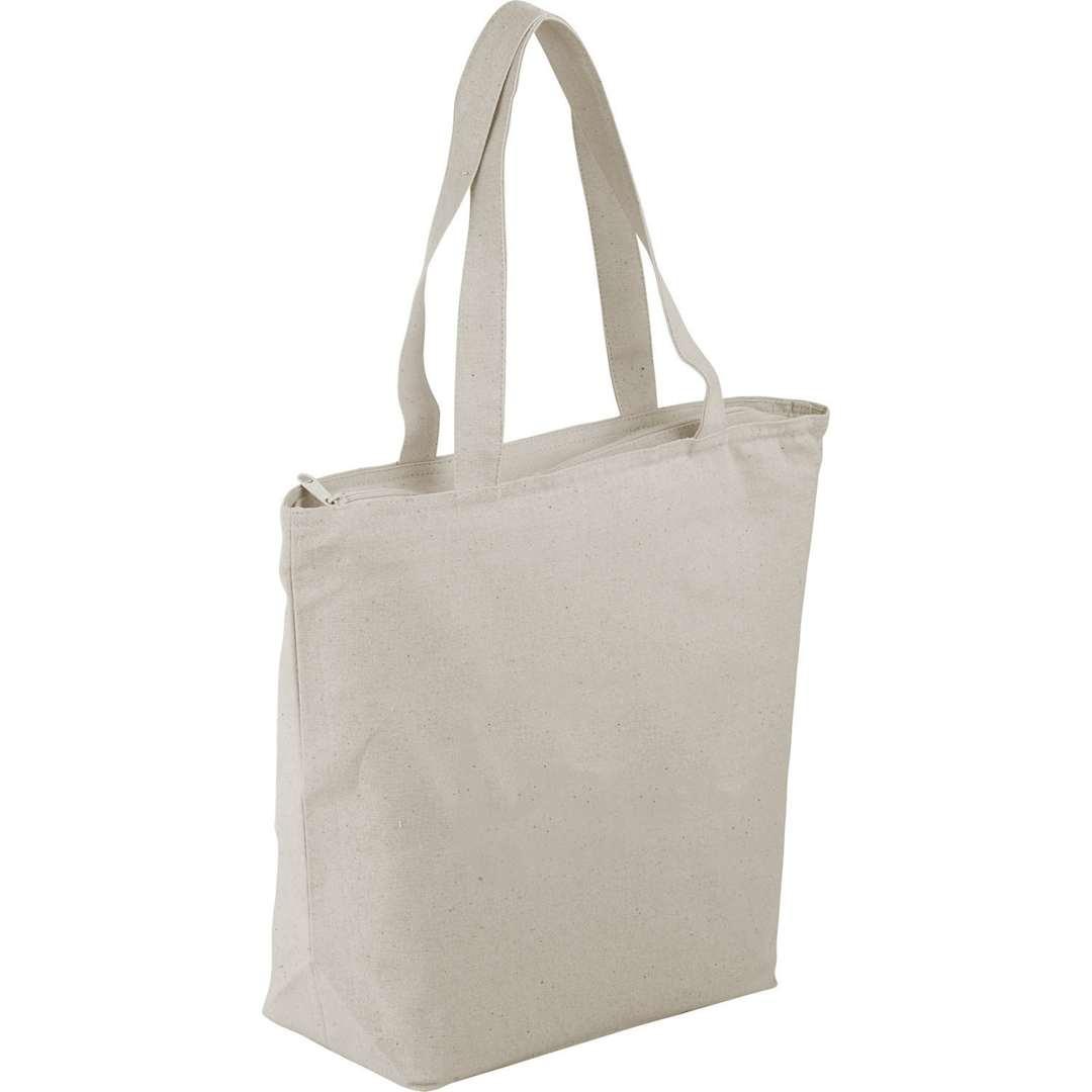 Maine 8oz cotton canvas zippered tote Natural miniatura 8