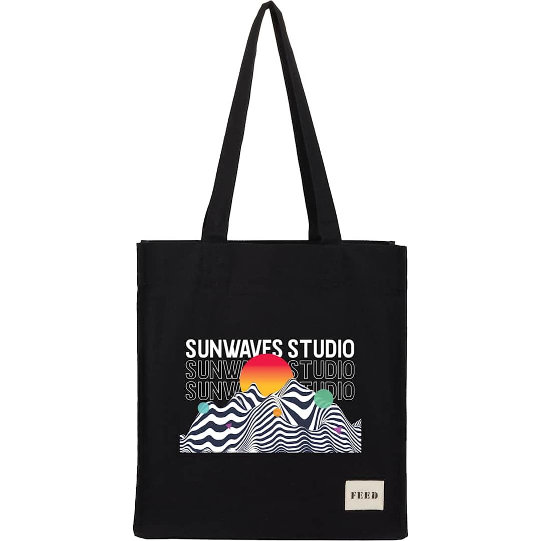 Feed organic cotton book tote Black miniatura 11