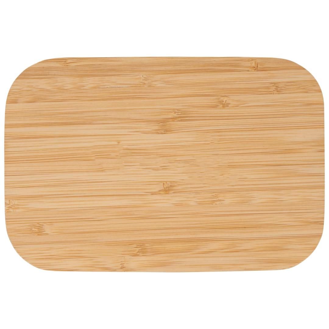 Bamboo fiber lunch box with cutting board lid Beige miniatura 5