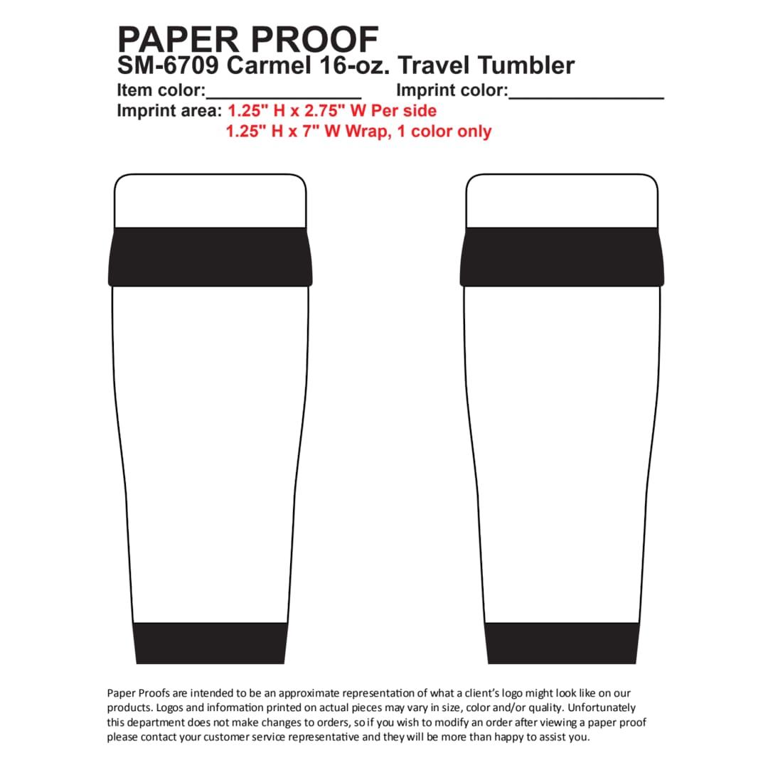 Carmel 16oz travel tumbler Silver front