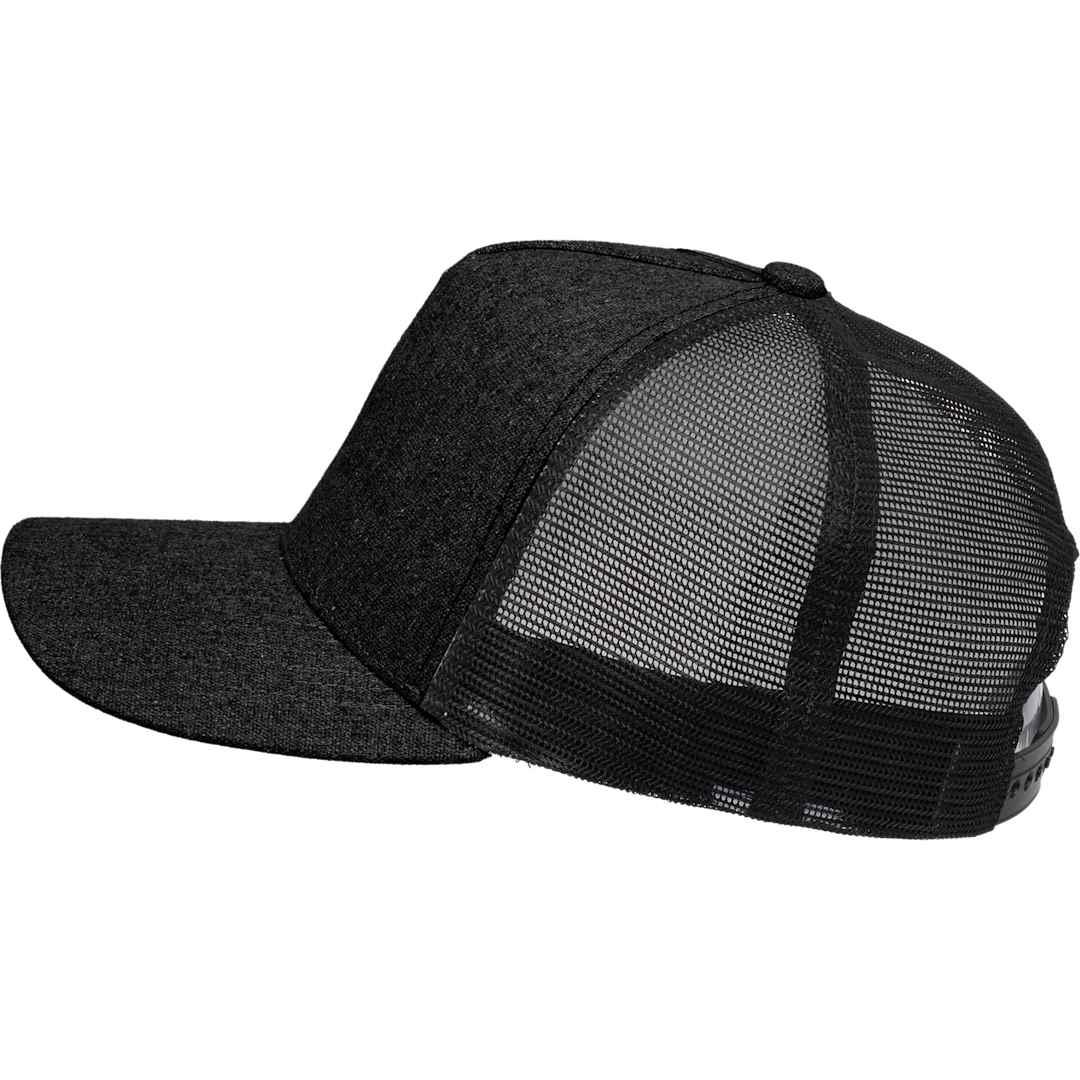 Recycled cotton canvas 5 panel mesh back ballcap Black miniatura 14