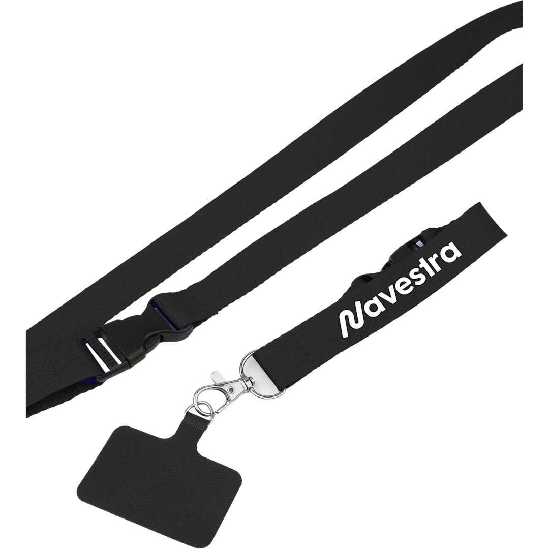 Adjustable recycled phone lanyard Black miniatura 12