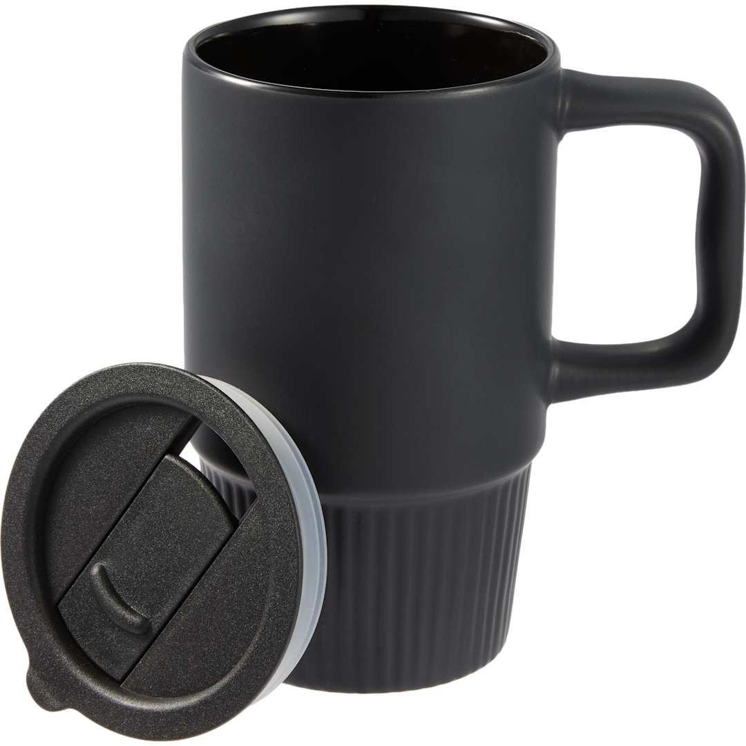 Camden 13oz ceramic mug w/ lid Black miniatura 9