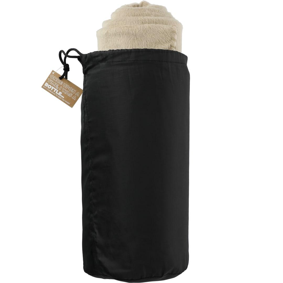 100% Recycled pet fleece blanket with rpet pouch Navy Blue miniatura 13