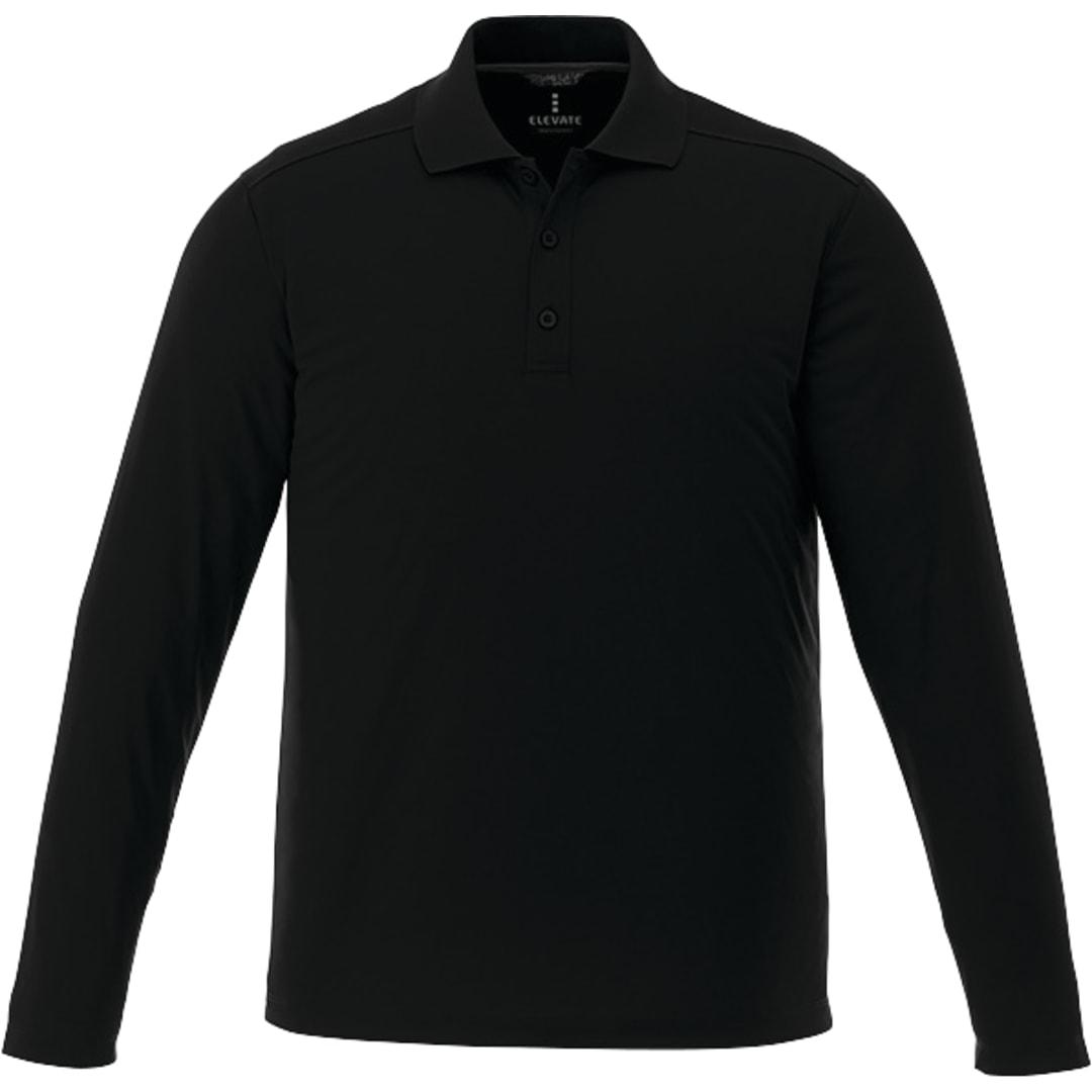 Mens mori long sleeve polo tall Navy Blue miniatura 5