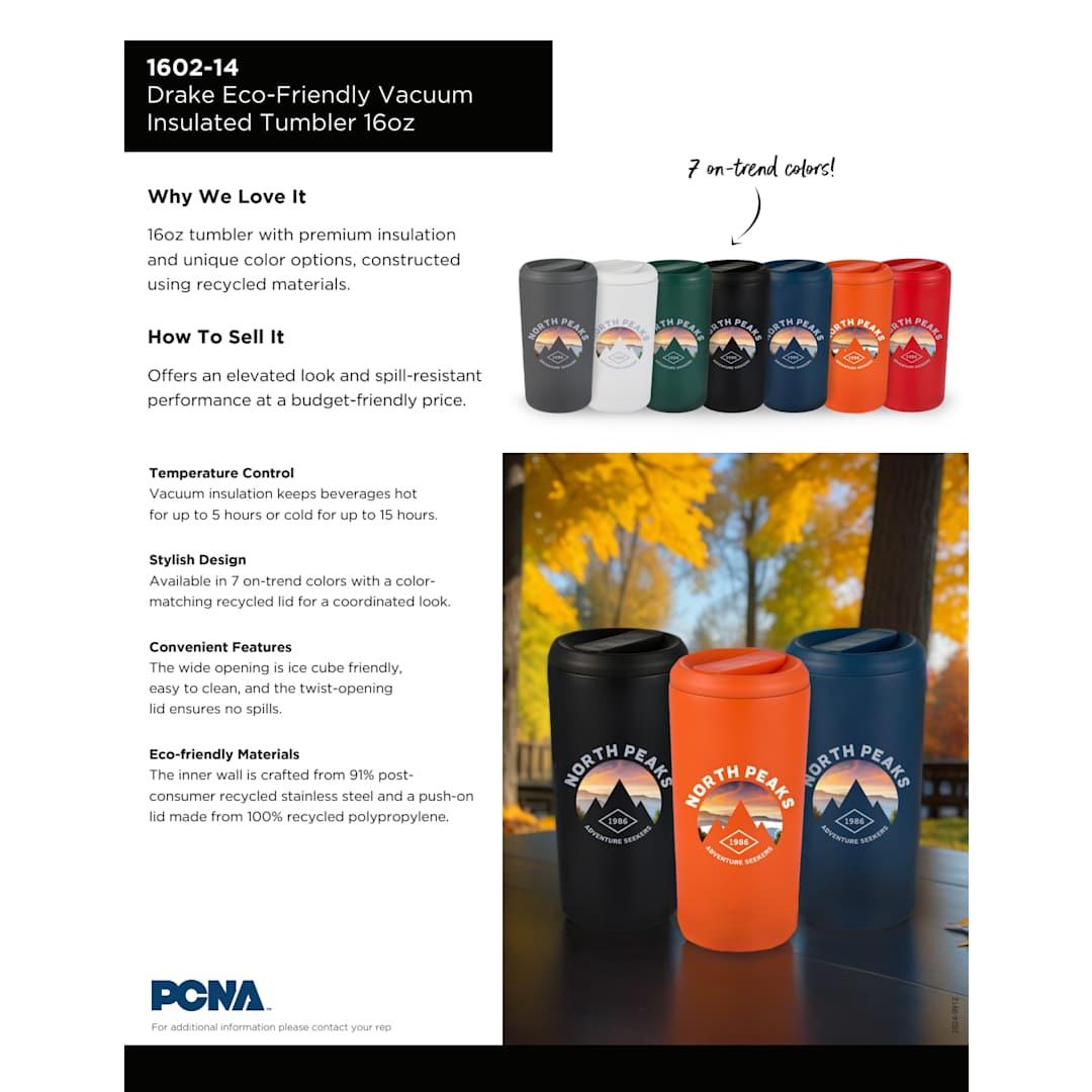 Drake eco-friendly vacuum insulated tumbler 16oz Orange miniatura 2