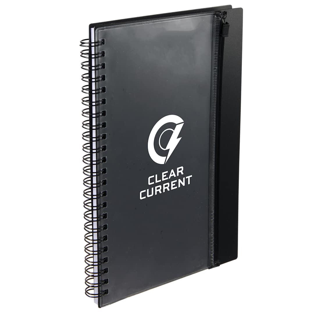 5.5 X 8.5 spiral notebook with clear pocket Black miniatura 6
